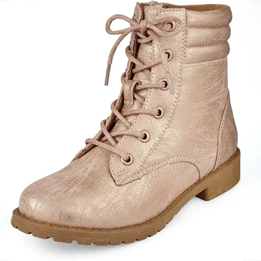 The Children’s Place golden combat boots